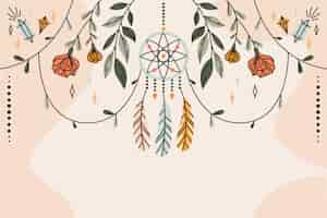 Free vector hand drawn boho background