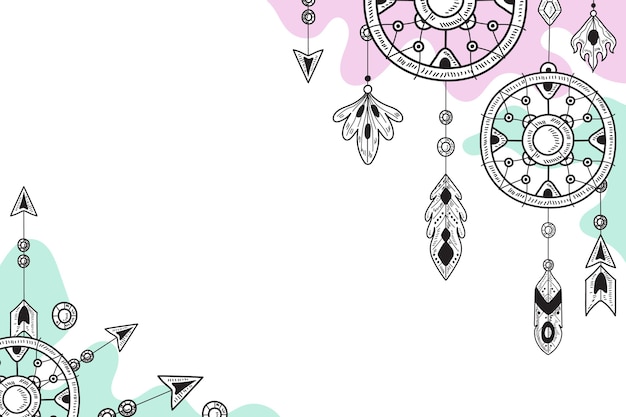 Free vector hand drawn boho background