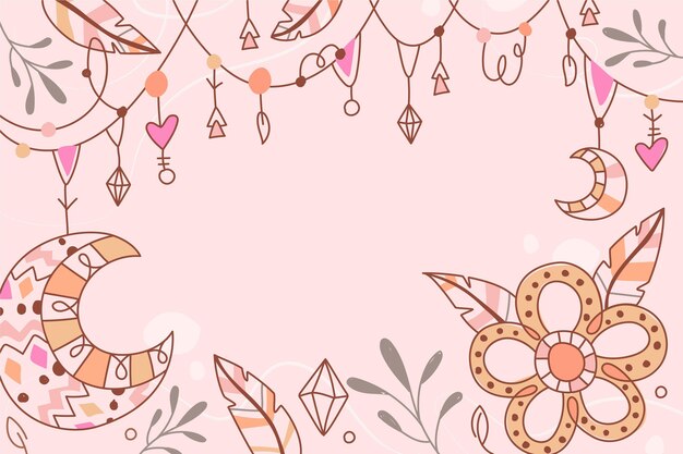 Hand drawn boho background