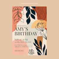 Free vector hand drawn boho birthday invitation