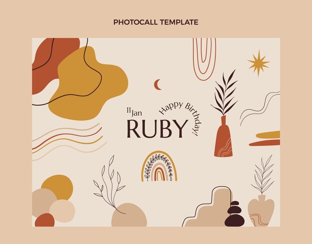Free Vector hand drawn boho birthday photocall