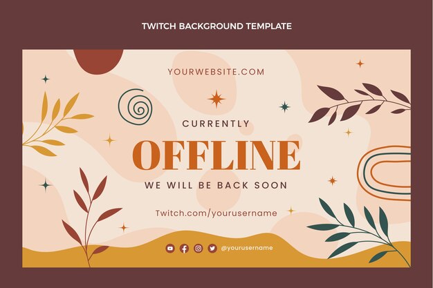 Hand drawn boho birthday  twitch background