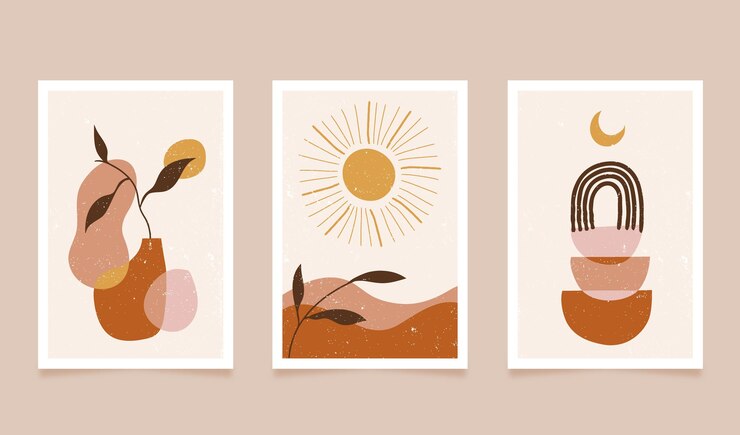Free Vector hand drawn boho covers collection