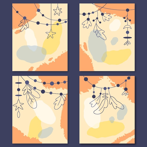 Free vector hand drawn boho covers collection