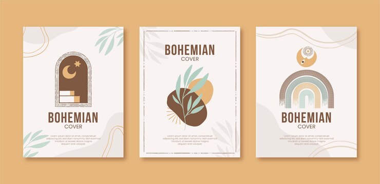Free Vector hand drawn boho covers collection