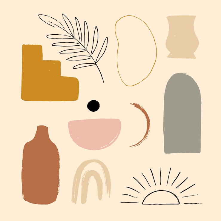 Free Vector hand drawn boho elements collection