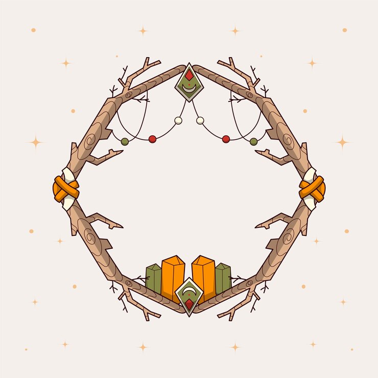 Free Vector hand drawn boho frame design