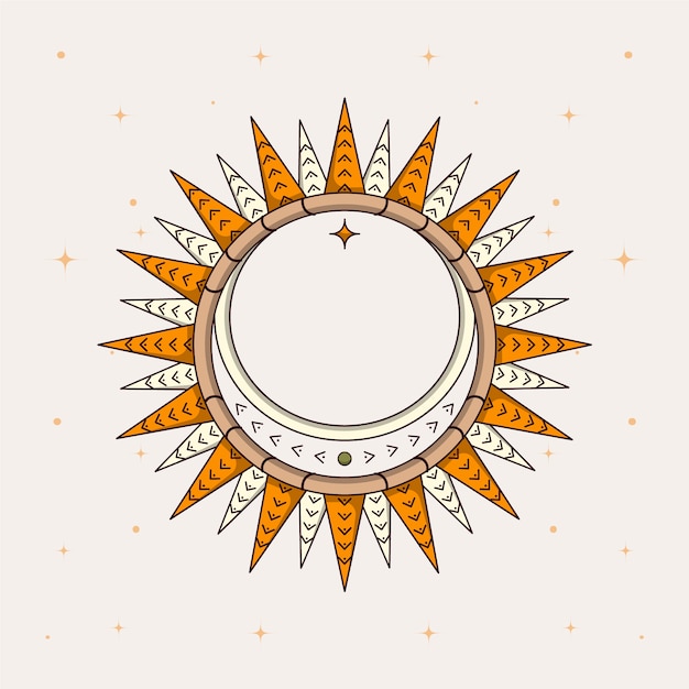 Free vector hand drawn boho frame design