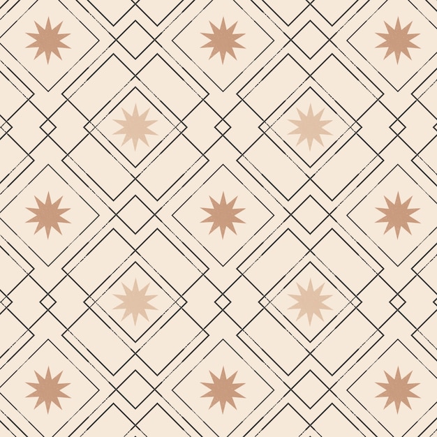 Hand drawn boho geometric pattern design