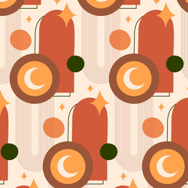 Free Vector hand drawn boho geometric pattern design
