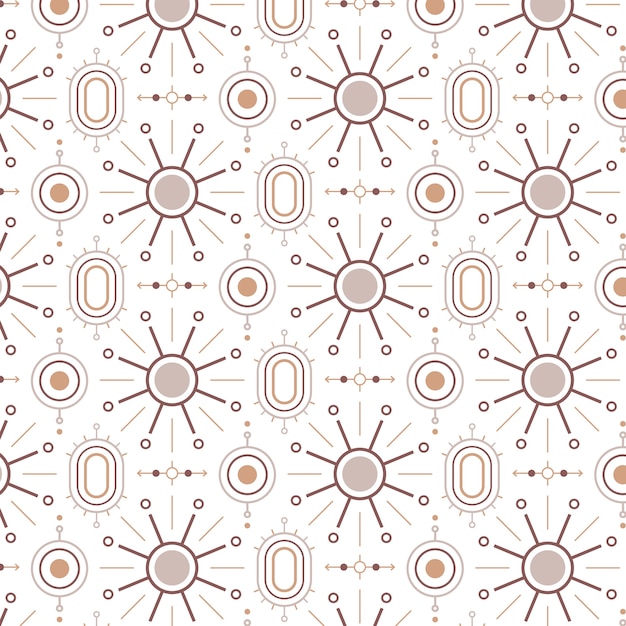 Free vector hand drawn boho geometric pattern design