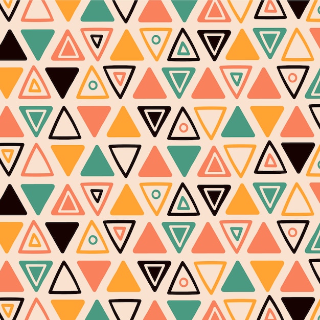 Free vector hand drawn boho geometric pattern design