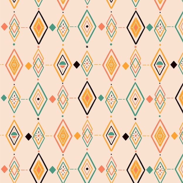 Free vector hand drawn boho geometric pattern design