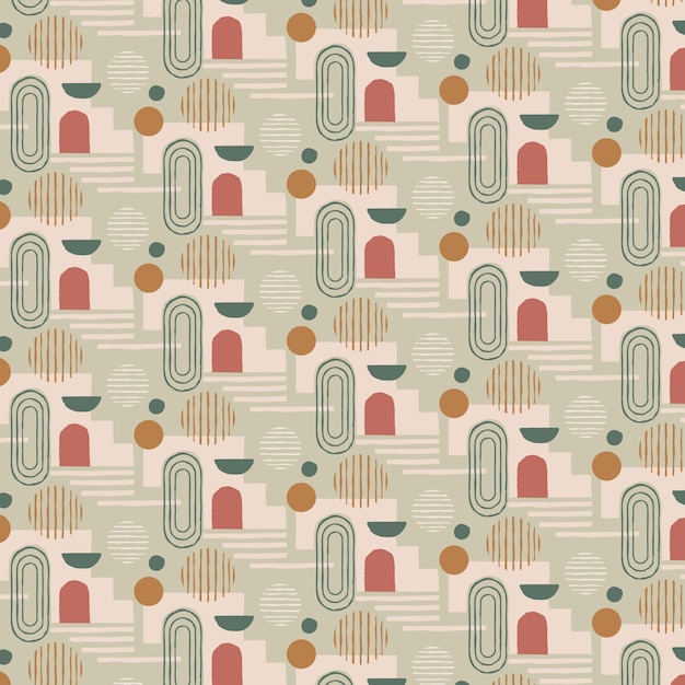 Free vector hand drawn boho geometric pattern