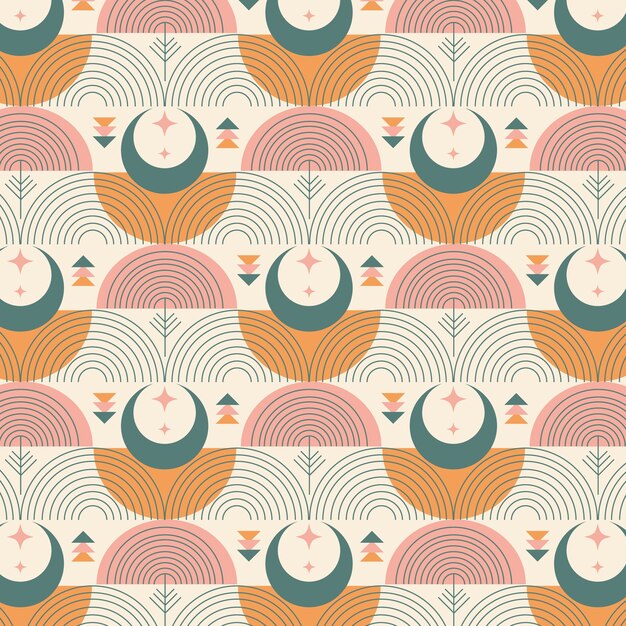 Free Vector hand drawn boho geometric pattern