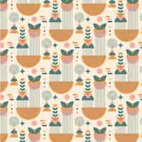 Free vector hand drawn boho geometric pattern