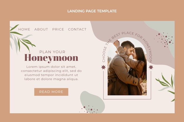 Free vector hand drawn boho honeymoon landing page