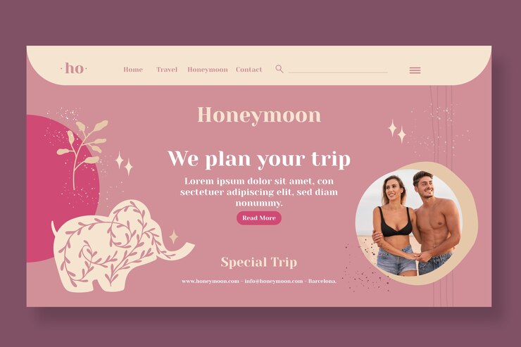 Free Vector hand drawn boho honeymoon template