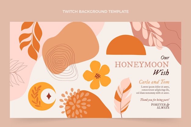 Free vector hand drawn boho honeymoon twitch background