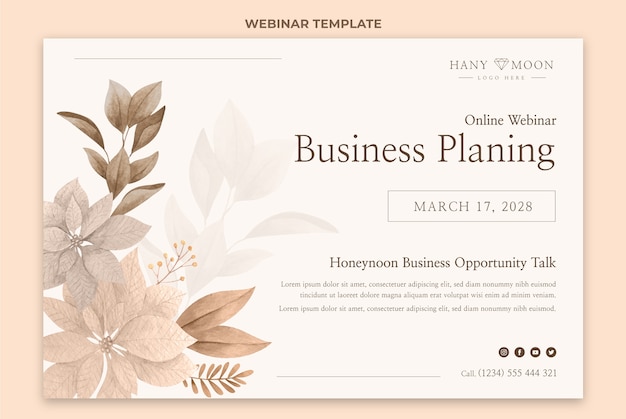 Free vector hand drawn boho honeymoon webinar template