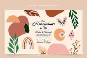 Free vector hand drawn boho honeymoon youtube channel art