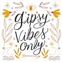 Free vector hand drawn boho lettering