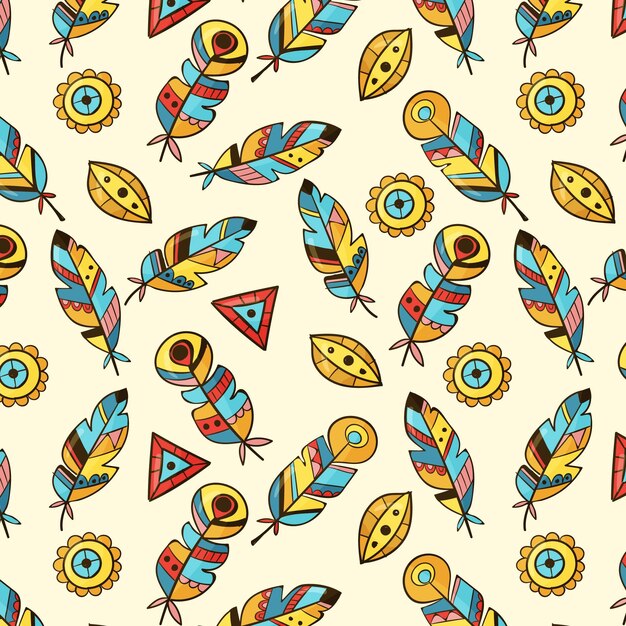 Hand drawn boho pattern design