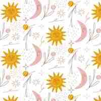 Free vector hand drawn boho pattern design