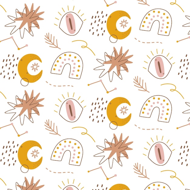 Free vector hand drawn boho pattern design