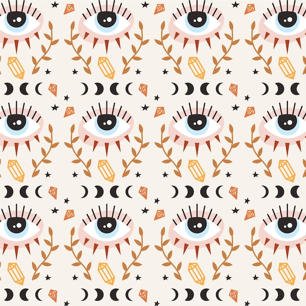 Free vector hand drawn boho pattern design