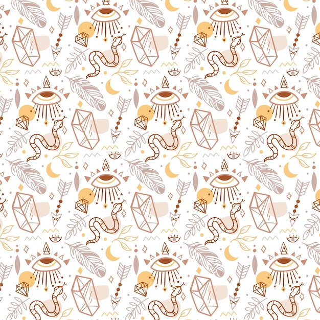 Free vector hand drawn boho pattern design