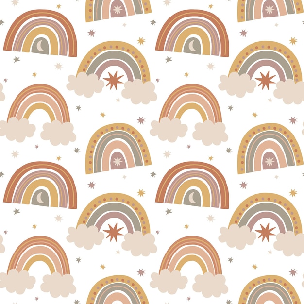 Hand drawn boho pattern design