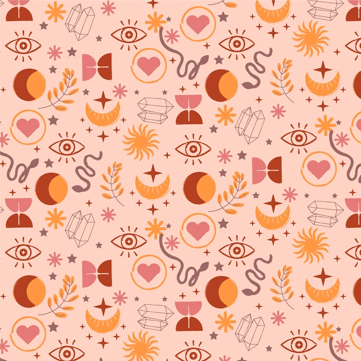 Free Vector hand drawn boho pattern design