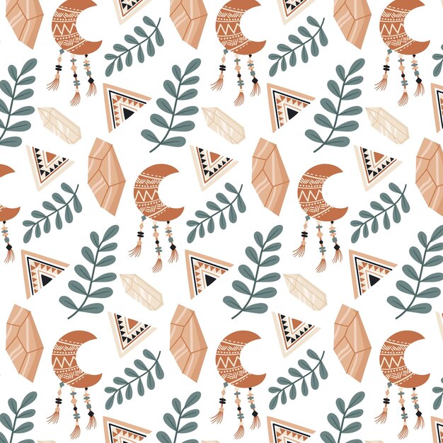 Hand drawn boho pattern design