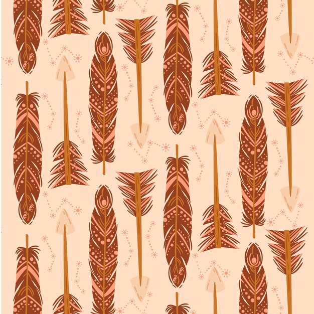 손으로 그린 boho 패턴 디자인