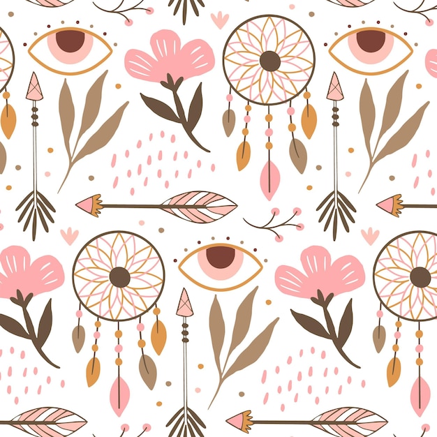 Hand drawn boho pattern