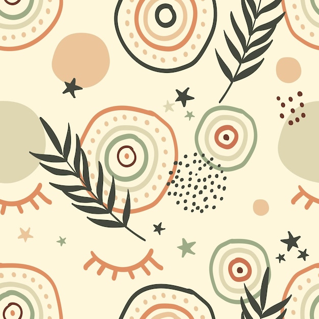 Free vector hand drawn boho pattern