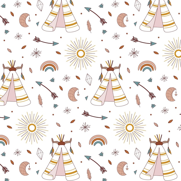 Hand drawn boho pattern