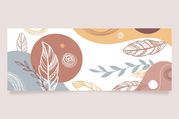 Hand drawn boho social media cover template