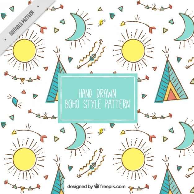 Hand drawn boho style pattern