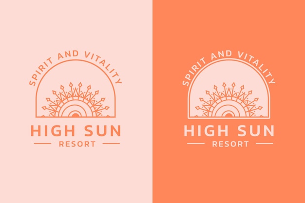 Бесплатное векторное изображение Ручной обращается бохо дизайн логотипа солнца