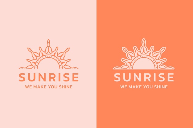 Free vector hand drawn boho sun logo design