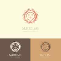 Free vector hand drawn boho sun logo tempalte