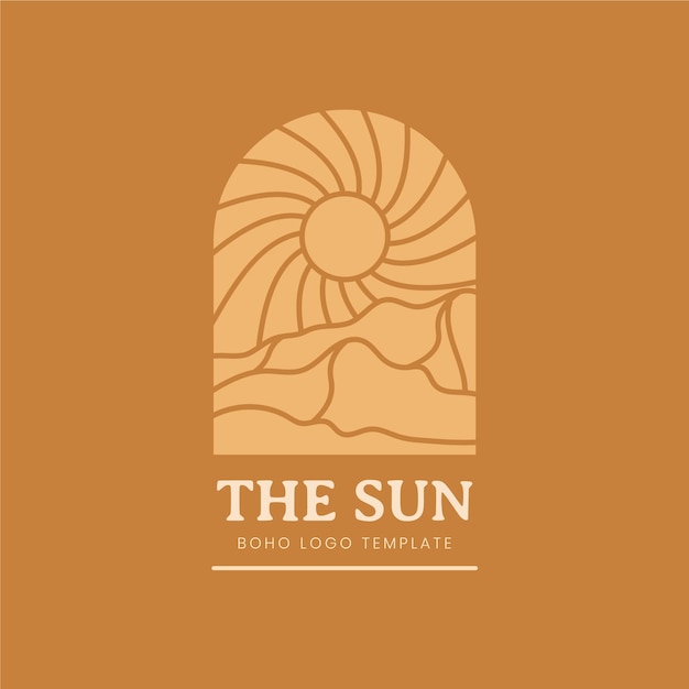 Free vector hand drawn boho sun logo