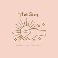 Free vector hand drawn boho sun logo