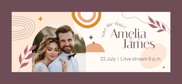 hand drawn boho wedding facebook cover