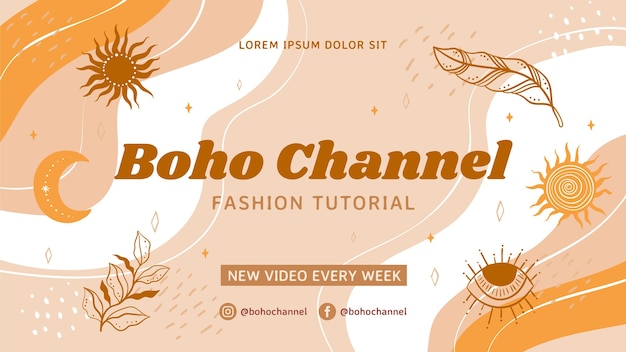 손으로 그린 boho youtube 채널 아트