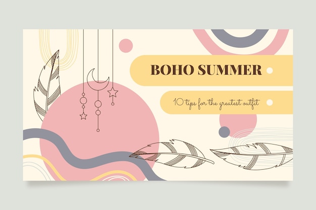 Free vector hand drawn boho youtube thumbnail