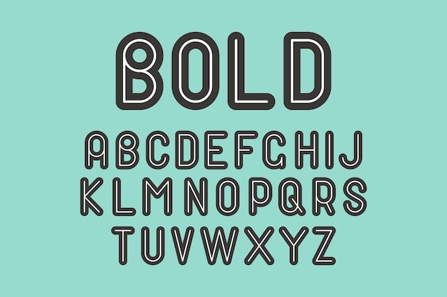 Free vector hand drawn bold font alphabet