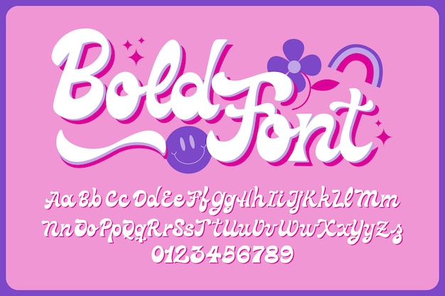 Free vector hand drawn bold font design